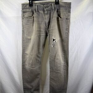 Levis 508 Jeans Mens 32X30 Gray Tapered Dark Wash Stretch Workwear Distressed